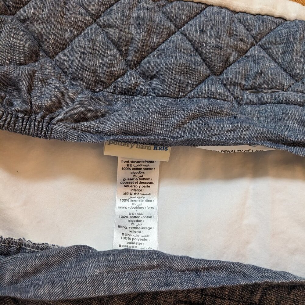 Pottery Barn Kids Grey Linen Crib Skirt/Changing Pad Cover - Picture 7 of 7